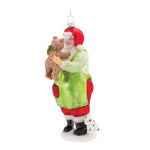 Melrose Glass Santa with Teddy Bear Ornament (Set of 6)