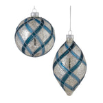 Melrose Glitter Net Glass Ball Ornamnet (Set of 6)