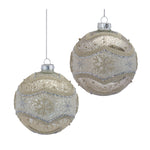 Melrose Snowflake Mercury Glass Ball Ornament (Set of 6)