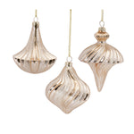 Melrose Ribbed Swirl Glass Ornament (Set of 6)