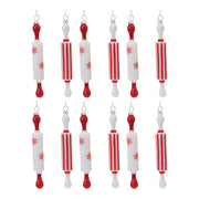 Christmas Rolling Pin Hanging Ornaments – Glass Set of 12