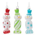 Melrose Glass Snowman Candy Ornament (Set of 12)