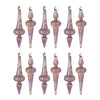 Irredescent Glass Finial Drop Ornament (Set of 12)