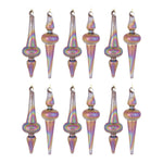 Irredescent Glass Finial Drop Ornament (Set of 12)