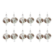 Christmas Classic Glass Pinecone Onion Ornaments Set of 12 by Melrose
