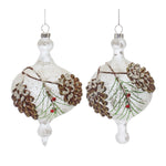 Melrose Glass Pinecone Onion Ornament (Set of 12)