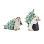 Melrose Holiday Penguin with Pine Tree Figurine (Set of 2)