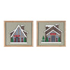 Christmas Wall Frames 10.75H Wood MDF Ski Lodge Decor Set of 4 by Melrose