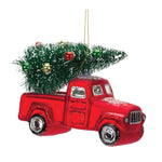 Melrose Glittered Glass Pickup Truck Ornament (Set of 6)