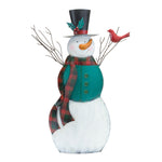 Melrose Metal Snowman with Cardinal Bird 26.25"H