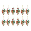 Triple Reflector Christmas Ornament – Glass – 10.5"H Set of 12 for Holiday Tree By Melrose