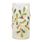 Melrose Beaded Glass Mistletoe Candle Holder (Set of 2)