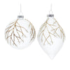 Melrose Glittered Glass Tree Branch Ornament (Set of 6)