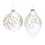 Melrose Glittered Glass Tree Branch Ornament (Set of 6)