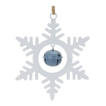 Snowflake Ornament with Bell Set in Iron 6.75 inch Christmas Tree Hanging Decor by Melrose
