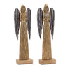 Melrose Carved Wood Angel Statue (Set of 2)