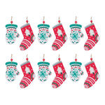 Melrose Wood Mitten and Stocking Ornaments (Set of 12)