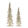 Gold Silver Mosaic Pine Tree Set Iron Tabletop Decor 17.25 Inch Height Holiday Accent by Melrose