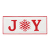 Set of 2 Christmas Joy Signs – Metal – 19.75 in – Red & White Holiday Wall Décor – By Melrose