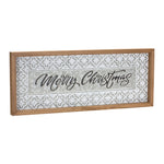 Merry Christmas Sign Wall Decor – Metal & Wood – 8"H – Set of 2 – Holiday Decoration – By Melrose