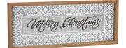 Holiday Wall Decor Merry Christmas Signs – Metal & Wood – Set of 2 – 19.75 x 8 in – Seasonal Accent – By Melrose