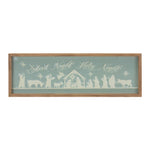 Christmas Silent Night Wall Sign – Metal Wood – 6.75" H Framed Decor by Melrose