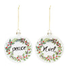 Melrose Peace and Noel Wreath Disc Ornament (Set of 12)