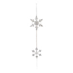 Melrose Jeweled Metal Snowflake Drop Ornament (Set of 6)