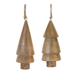 Melrose Wood Pine Tree Ornament (Set of 6)
