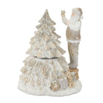 Christmas Santa with Tree – Spinning Tree Holiday Figurines – 7" High, Set of 2 by Melrose