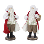 Melrose Flocked Santa Figurine with Toy Accents (Set of 2)