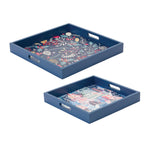 Melrose Berry and Pine Tree Holiday Tray (Set of 2)