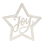 Melrose Beaded Wood Star with Joy Sentiment (Set of 2)