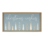 Christmas Wishes Wall Sign – MDF Wood Script – 13.75 Inch Height – For Holiday Wall Decor – By Melrose