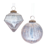 Melrose Blue Crackle Glass Ornament (Set of 6)