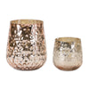 Melrose Rose Gold Glass Candle Holder (Set of 8)