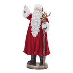 Melrose Flocked Santa Statue with Deer Staff 25.5"H