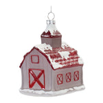 Melrose Frosted Glass Barn Ornament (Set of 6)