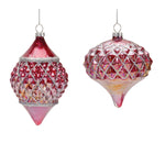 Christmas Glass Ornament Set 4 to 5 Inch Height Holiday Tree Decoration by Melrose