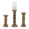 Melrose Natural Mango Wood Candle Holder (Set of 3)