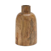 Set of 2 mango wood bottle vases, 8.75" tall