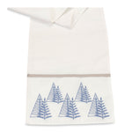 Christmas Tree Pattern Table Runner 72 Inch Length White Blue Polyester Holiday Dining Accent by Melrose