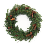 Mixed Pine Cone Wreath Christmas 26 Inch Diameter Plastic Indoor Holiday Accent Melrose