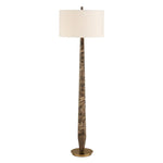 Uttermost Tyree Floor Lamp-Faceted Brown Marble with Off-White Linen Shade