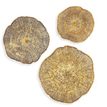 Uttermost 04370 Radiance Gold Metal Wall Decor Set Of 3 with Laser Cut Floral Design