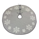 Melrose Grey Woven Snowflake Tree Skirt 48"D