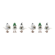 Winter Bird with Hat and Pine Accent (Set of 6)