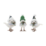 Melrose Winter Bird with Hat and Pine Accent (Set of 6)