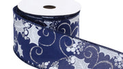Winter Holly Ribbon Pack – Polyester Wired – 0.25 Inch Height – For Indoor Holiday Styling – By Melrose