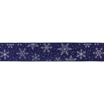 Melrose Navy Snowflake Ribbon (Set of 2) 2.5" x 10 Yds.